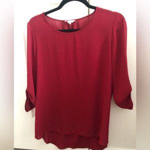 Burgundy Sheer Blouse